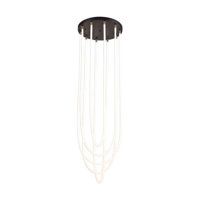 Artcraft Cascata 5 Light Chandelier, Black/Brass/White