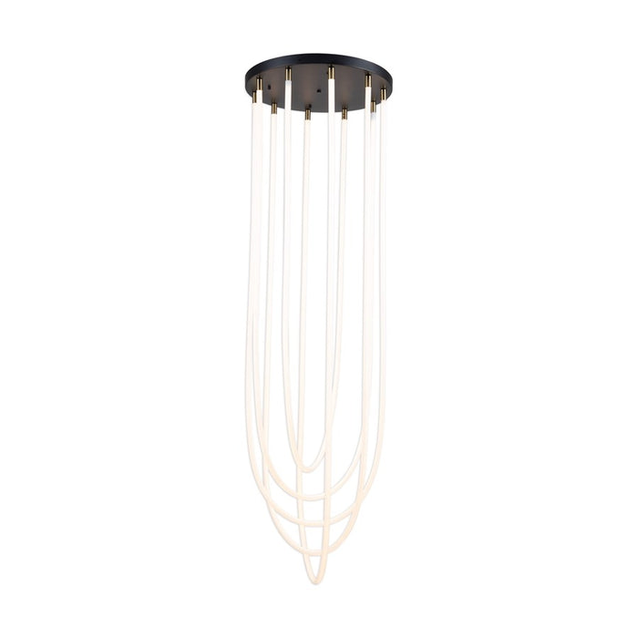 Artcraft Cascata 5 Light Chandelier, Black/Brass/White