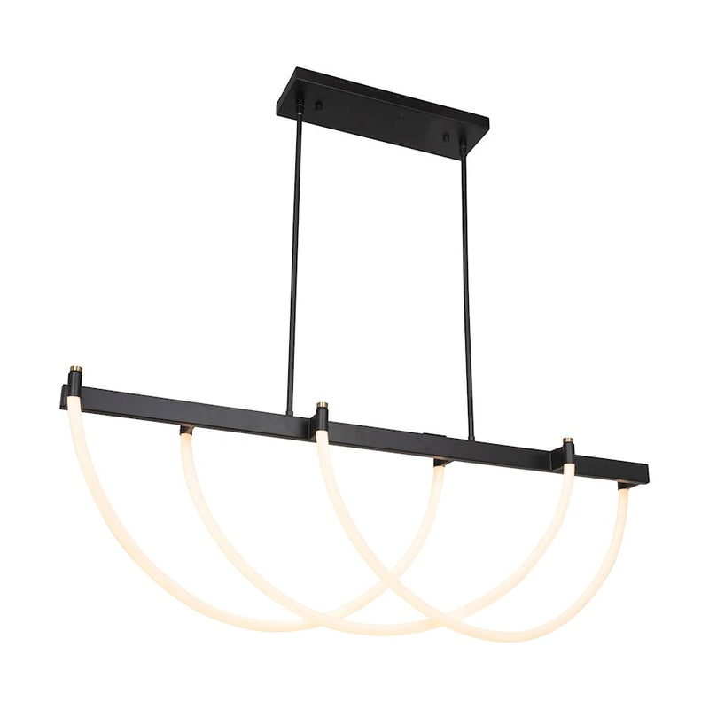 Artcraft Cascata 3 Light Island Light, Black/Brass/White