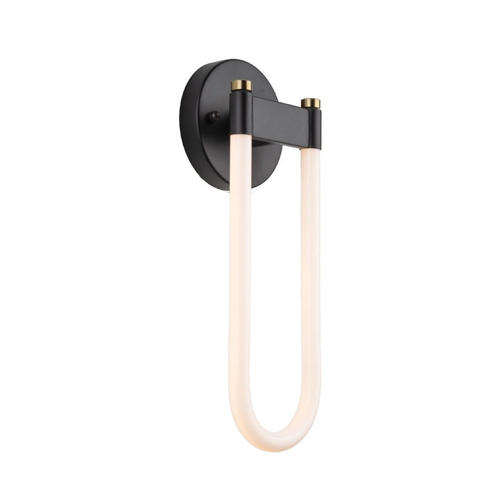 Artcraft Cascata 1 Light Wall Sconce, Black/Brass/White