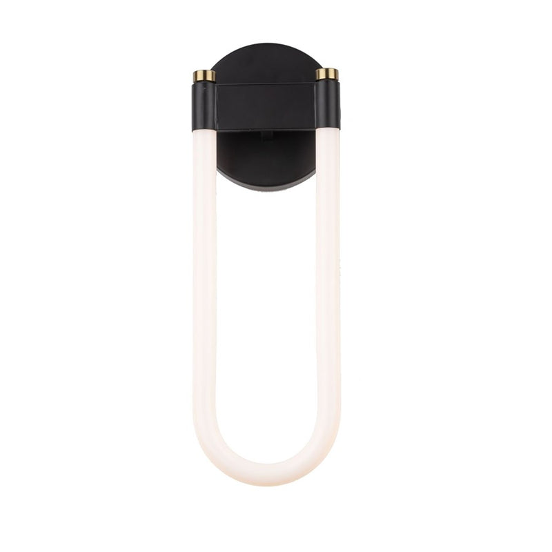 Artcraft Cascata 1 Light Wall Sconce, Black/Brass/White