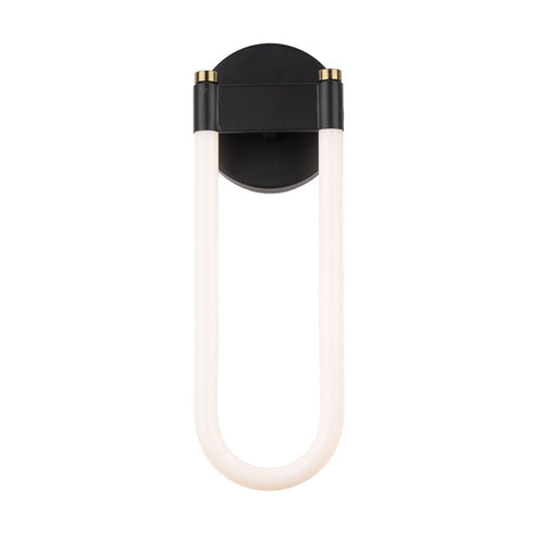 Artcraft Cascata 1 Light Wall Sconce, Black/Brass/White
