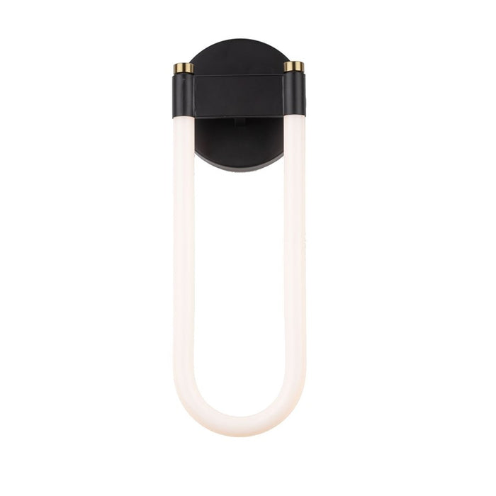 Artcraft Cascata 1 Light Wall Sconce, Black/Brass/White