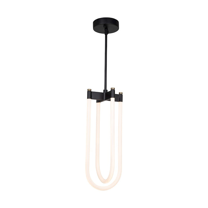 Artcraft Cascata 2 Light Pendant, Black/Brass/White - AC6815BK