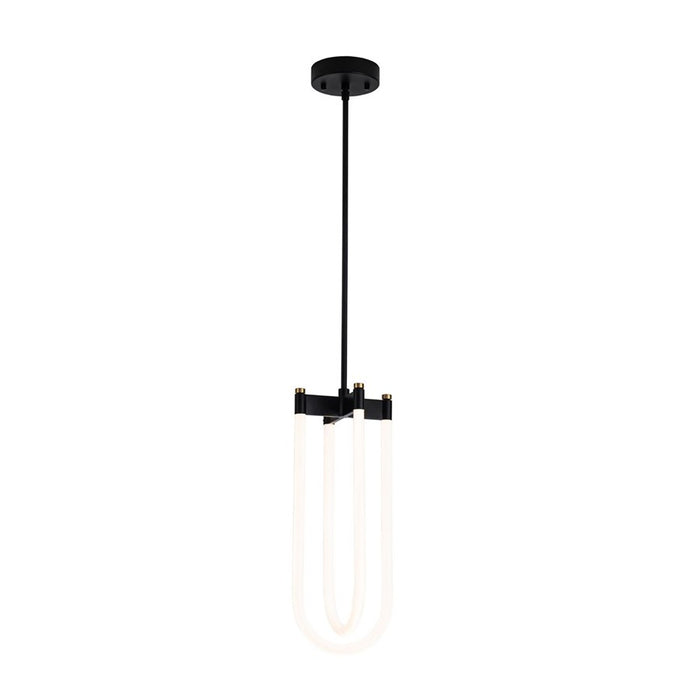 Artcraft Cascata 2 Light Pendant, Black/Brass/White