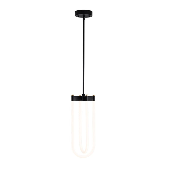 Artcraft Cascata 2 Light Pendant, Black/Brass/White