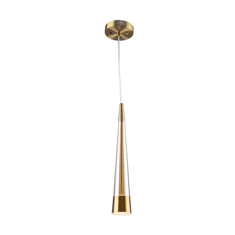 Artcraft Sunnyvale 1 Light Pendant, Brass/Clear