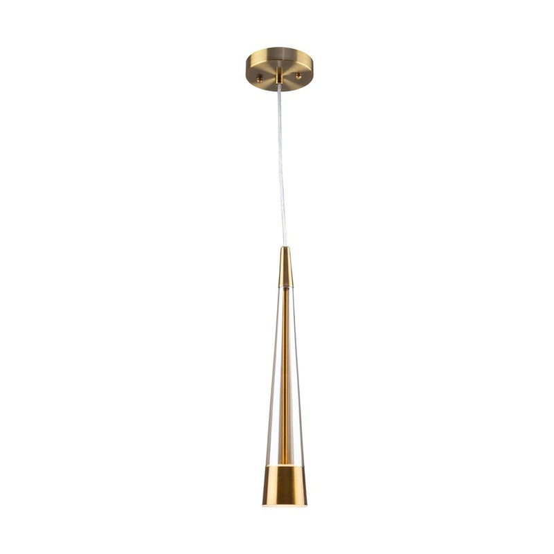 Artcraft Sunnyvale 1 Light Pendant, Brass/Clear