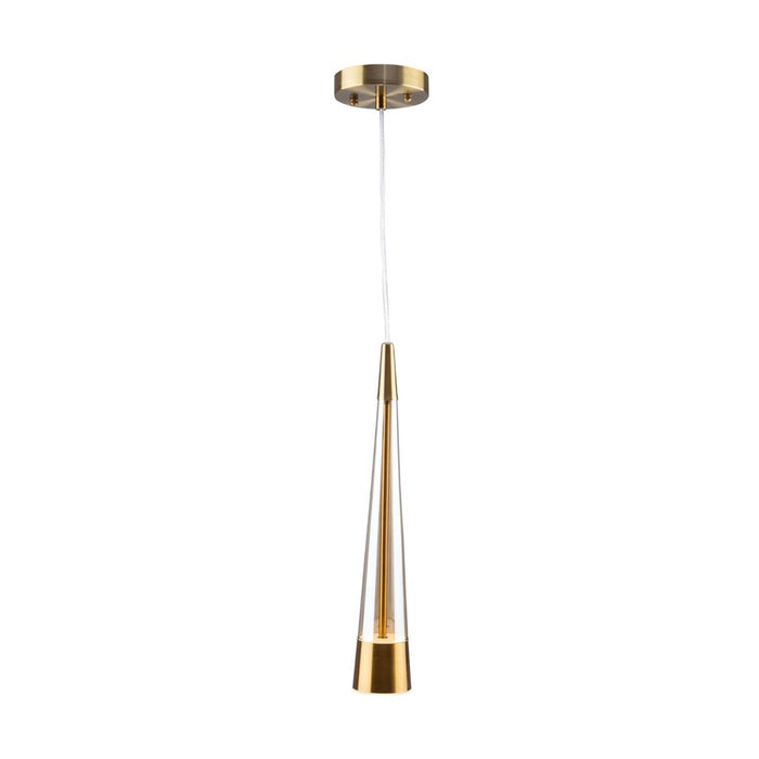 Artcraft Sunnyvale 1 Light Pendant, Brass/Clear