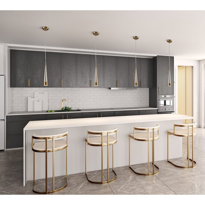 Artcraft Sunnyvale 1 Light Pendant, Brass/Clear