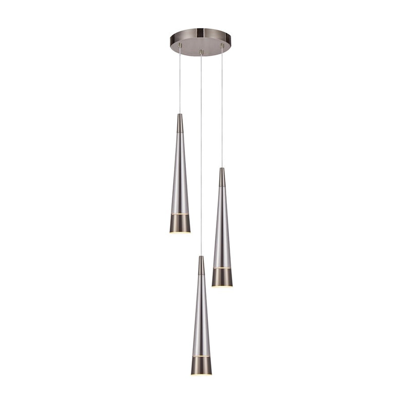 Artcraft Sunnyvale 3 Light Pendant, Pearl Black/Smoke/Clear