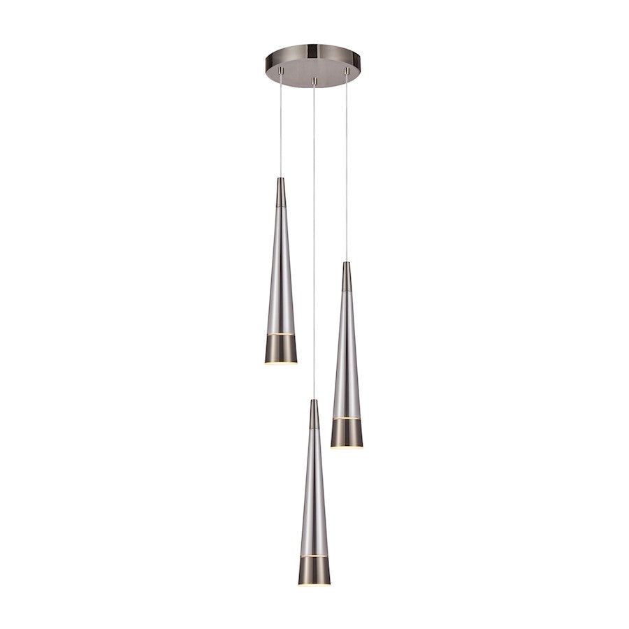 Artcraft Sunnyvale 3 Light Pendant, Pearl Black/Smoke/Clear - AC6823SM