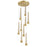 Artcraft Sunnyvale 9 Light Pendant, Brass/Clear