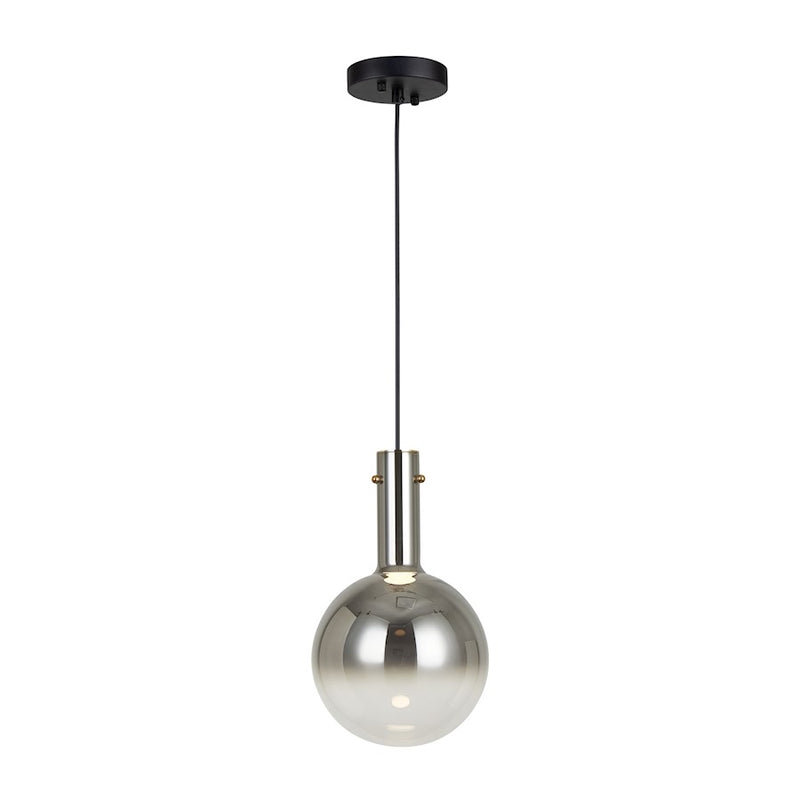Artcraft Alexis 1 Light Pendant, Black/Chrome