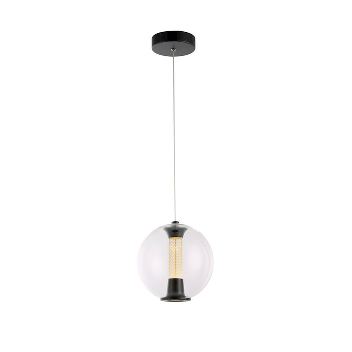 Artcraft Arlo 1 Light Pendant, Black/Clear - AC6841BK