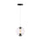 Artcraft Arlo 1 Light Pendant, Black/Clear