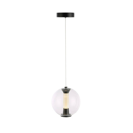Artcraft Arlo 1 Light Pendant, Black/Clear