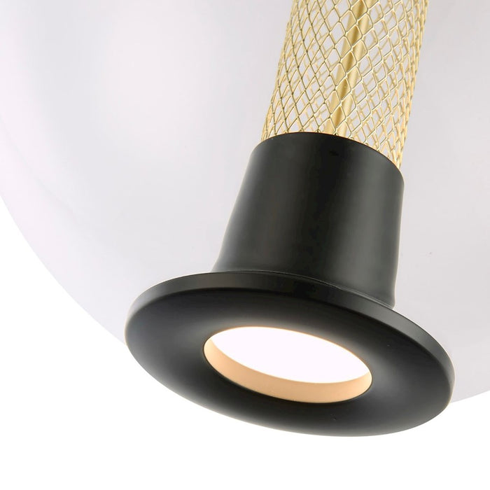 Artcraft Arlo 1 Light Pendant, Black/Clear