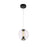 Artcraft Arlo 1 Light Pendant, Black/Clear