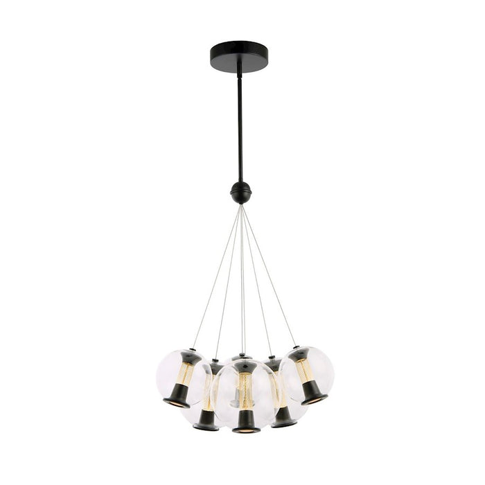 Artcraft Arlo 6 Light Chandelier, Black/Clear