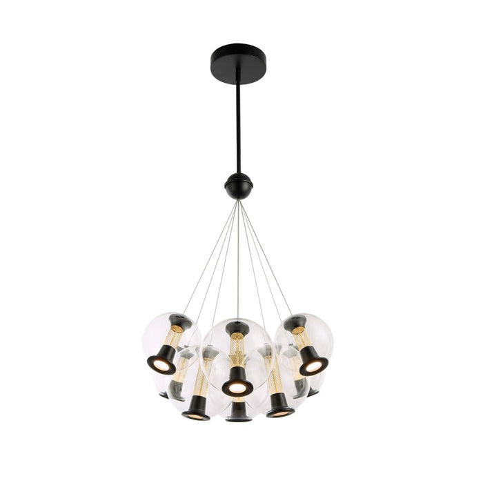 Artcraft Arlo 8 Light Chandelier, Black/Clear