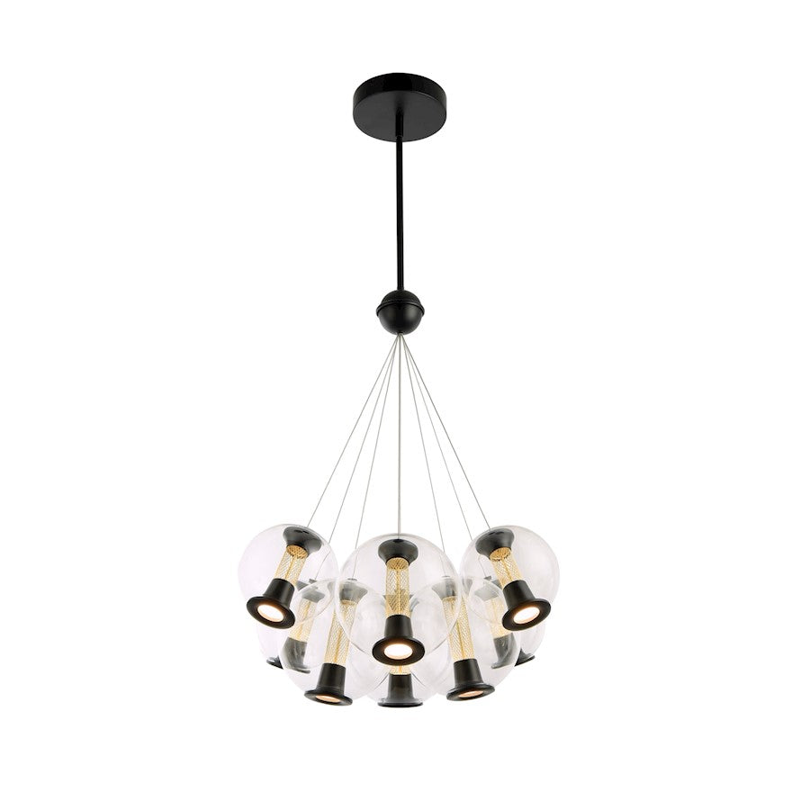 Artcraft Arlo 8 Light Chandelier, Black/Clear - AC6848BK