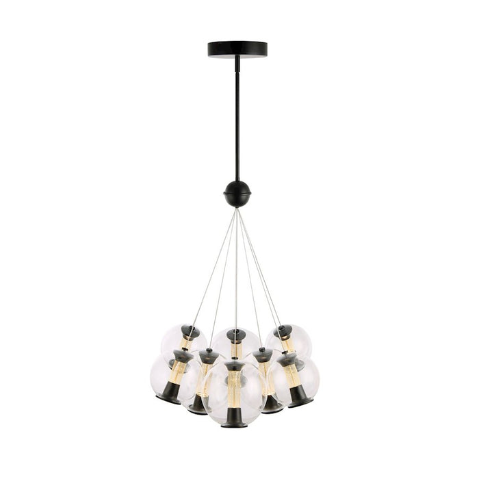 Artcraft Arlo 8 Light Chandelier, Black/Clear