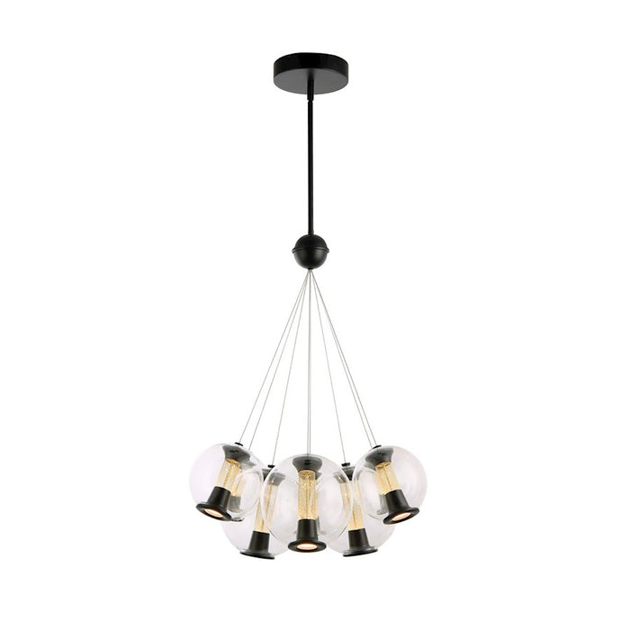 Artcraft Arlo 8 Light Chandelier, Black/Clear