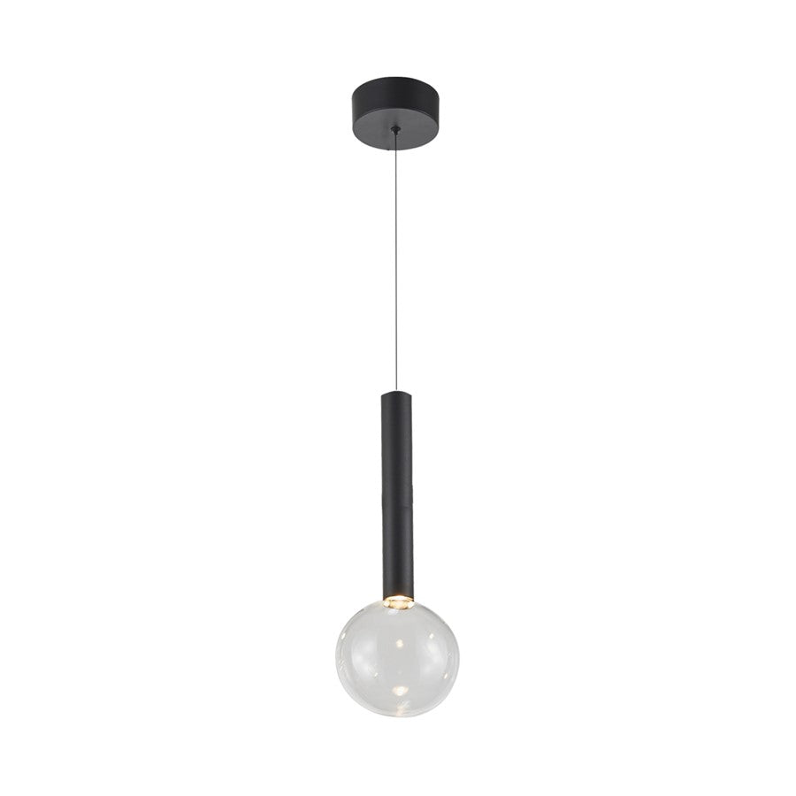 Artcraft Terra 1Lt LED Pendant, Black/Clear
