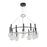 Artcraft Terra 12Lt LED Chandelier, Black/Clear