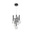 Artcraft Terra 5Lt LED 12" Chandelier, Black/Clear