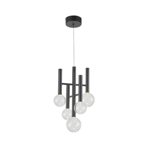 Artcraft Terra 5Lt LED 12" Chandelier, Black/Clear