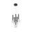 Artcraft Terra 5Lt LED 12" Chandelier, Black/Clear