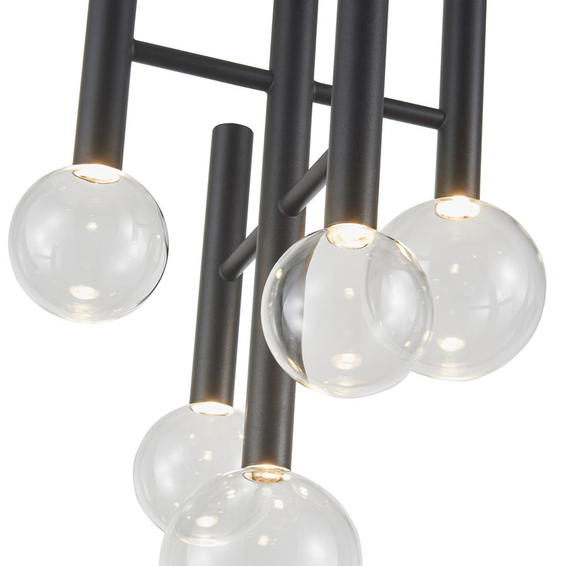 Artcraft Terra 5Lt LED 12" Chandelier, Black/Clear