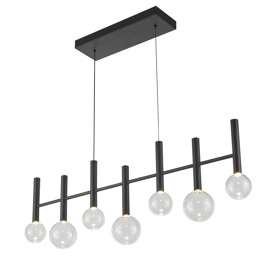 Artcraft Terra 7Lt LED Pendant, Black/Clear