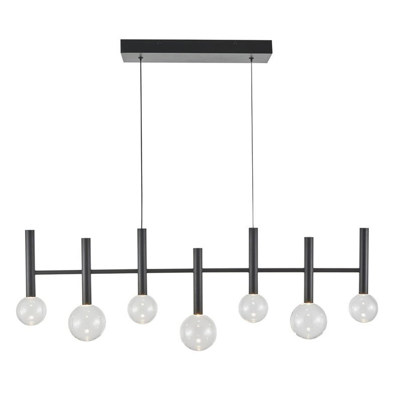 Artcraft Terra 7Lt LED Pendant, Black/Clear