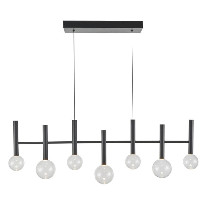 Artcraft Terra 7Lt LED Pendant, Black/Clear