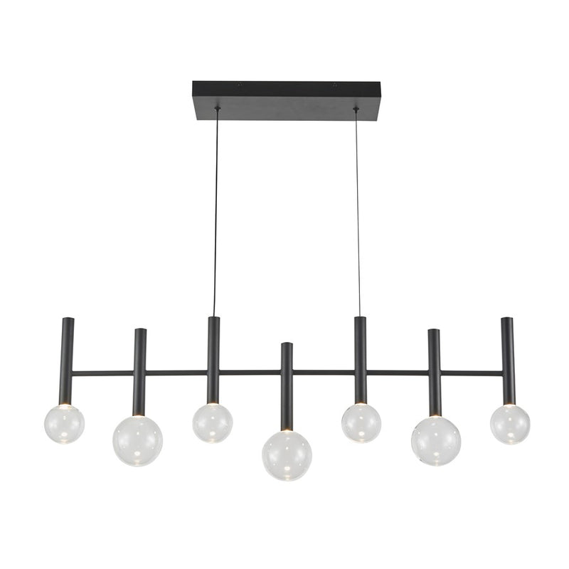 Artcraft Terra 7Lt LED Pendant, Black/Clear