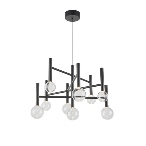 Artcraft Terra 9Lt LED 26" Chandelier, Black/Clear