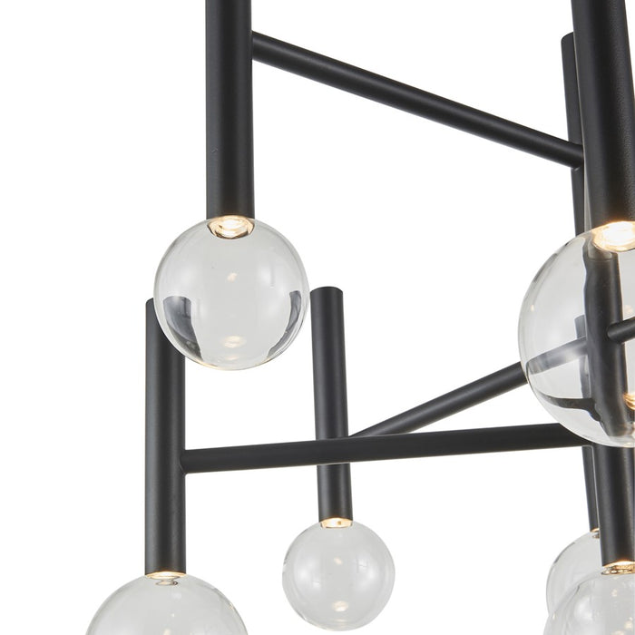Artcraft Terra 9Lt LED 26" Chandelier, Black/Clear