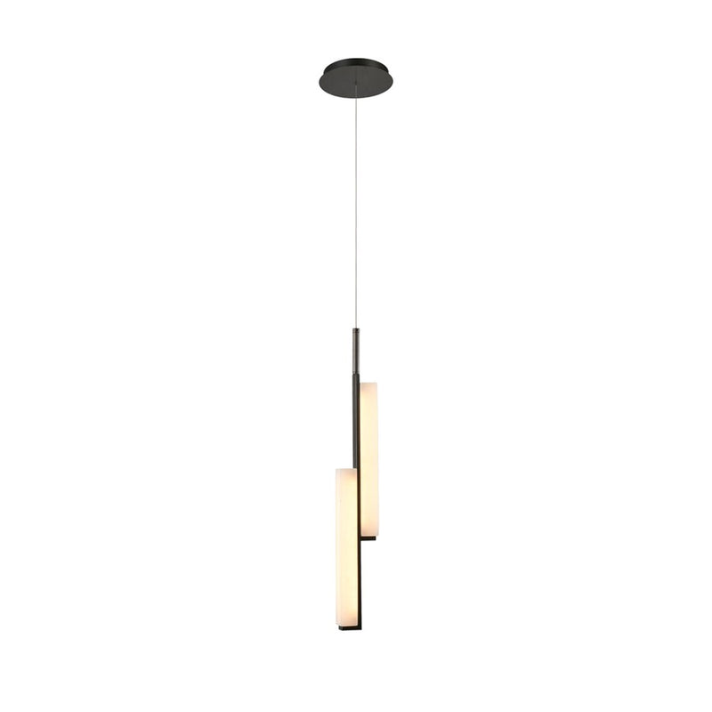 Artcraft Lumina 2Lt LED Pendant, Forged Bronze/Alabaster