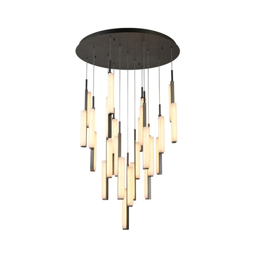 Artcraft Lumina 26Lt LED 39" Pendant, Forged Bronze/Alabaster