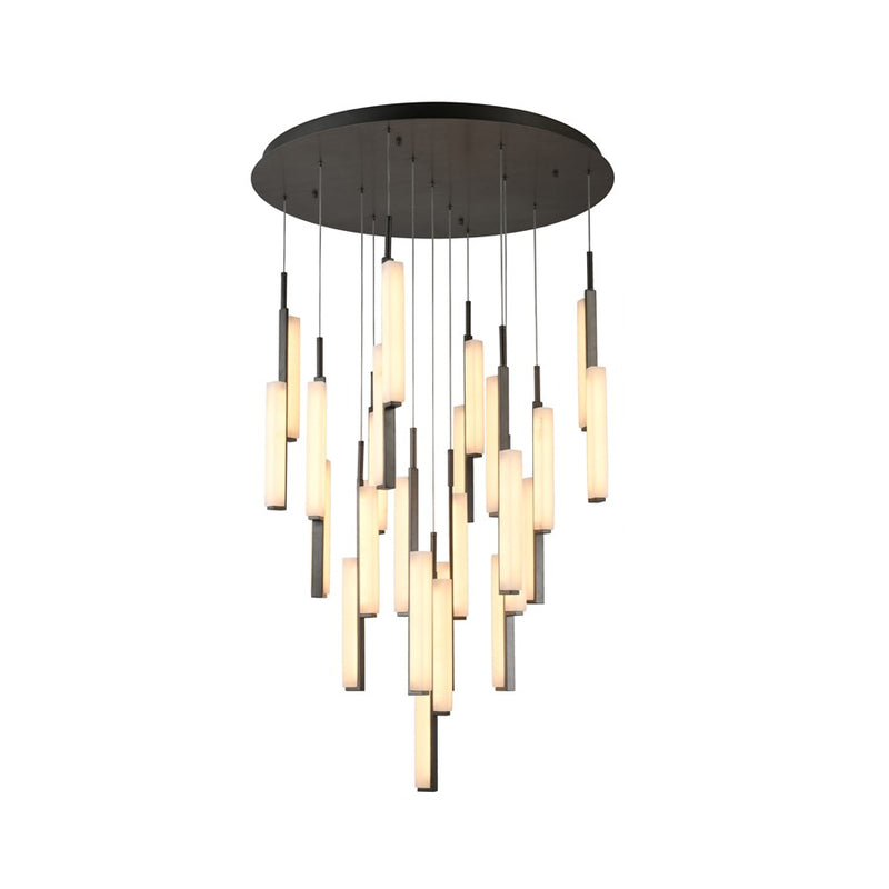 Artcraft Lumina 26Lt LED 39" Pendant, Forged Bronze/Alabaster