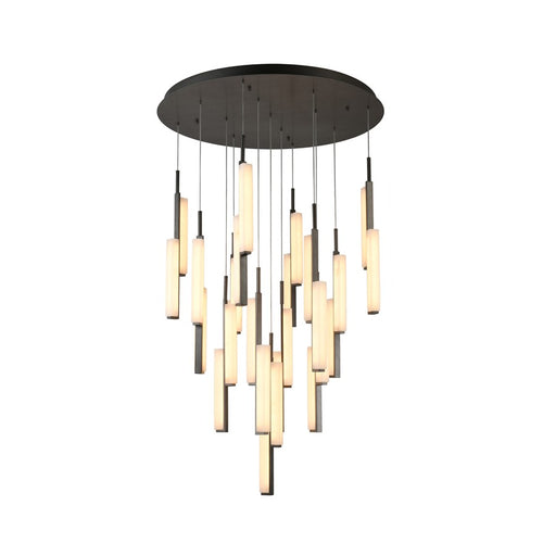 Artcraft Lumina 26Lt LED 39" Pendant, Forged Bronze/Alabaster