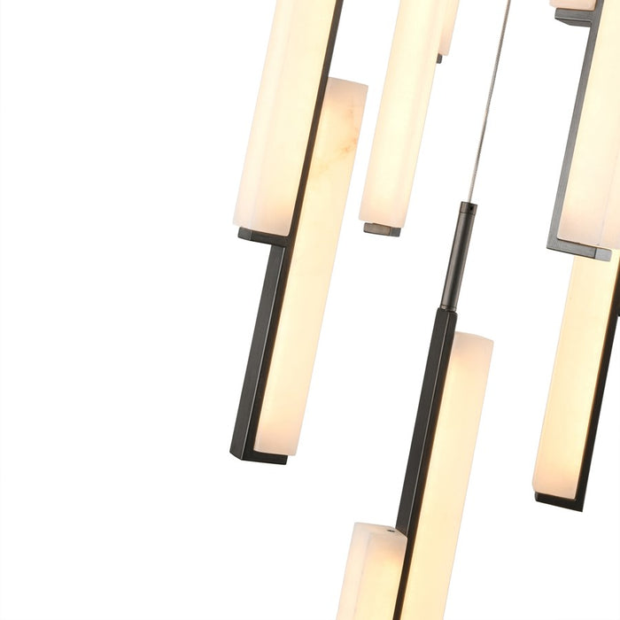 Artcraft Lumina 10Lt LED 20" Pendant, Forged Bronze/Alabaster