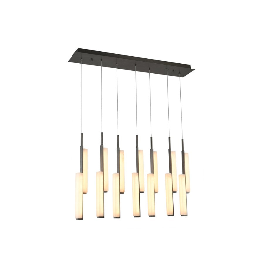 Artcraft Lumina 14Lt LED Pendant, Forged Bronze/Alabaster
