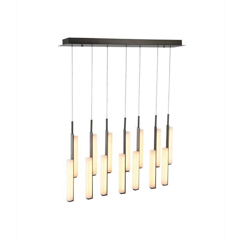 Artcraft Lumina 14Lt LED Pendant, Forged Bronze/Alabaster