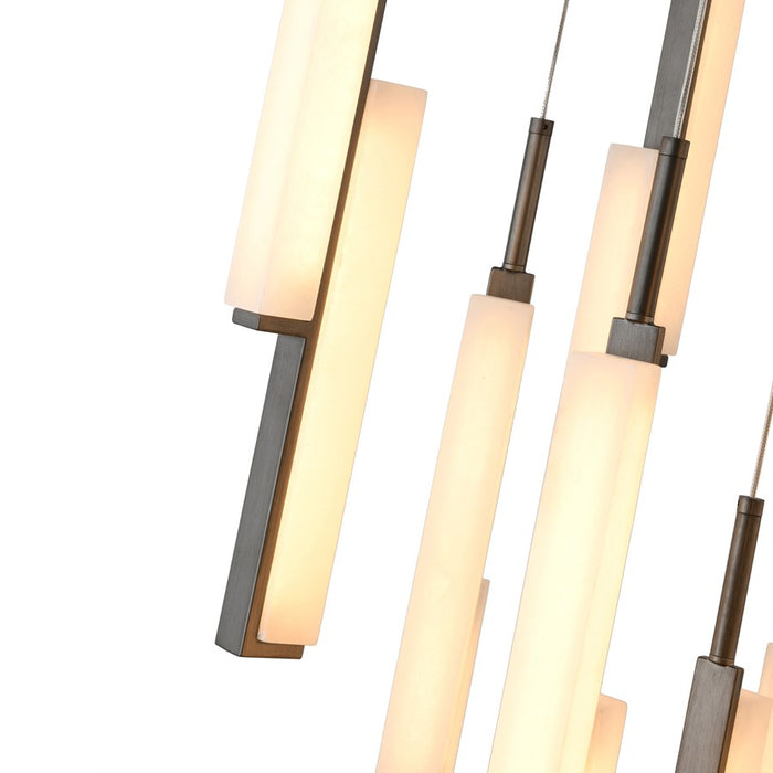 Artcraft Lumina 18Lt LED 28" Pendant, Forged Bronze/Alabaster
