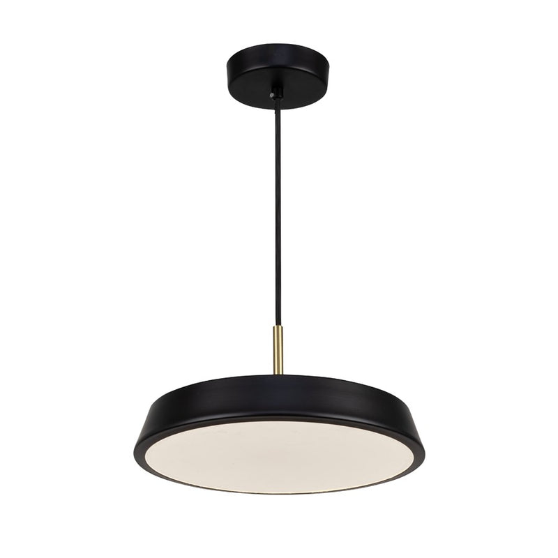 Artcraft Lexi 1 Light 12" Pendant, Black/Black