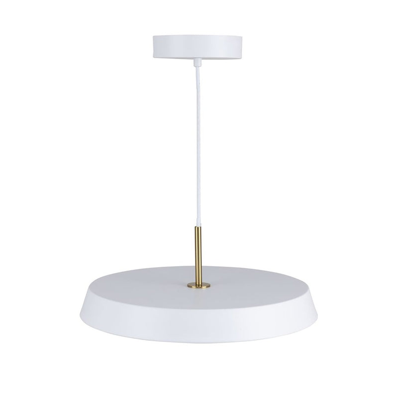 Artcraft Lexi 1 Light 12" Pendant, White/White